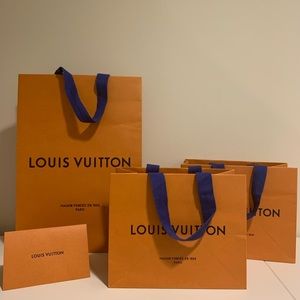 Louis Vuitton Orange Paper Shopping bag